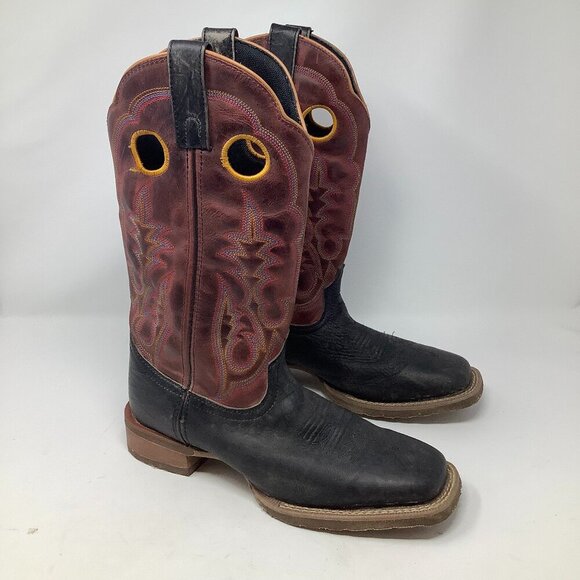 Laredo men's Isaac western cowboy boots 9D square toe red shafts leather - Picture 2 of 14